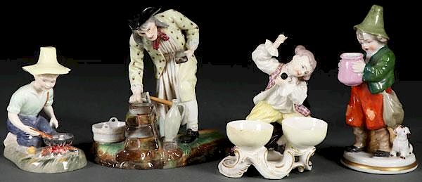 Appraisal: A GROUP OF FOUR DRESDEN PORCELAIN FIGURES TH C A