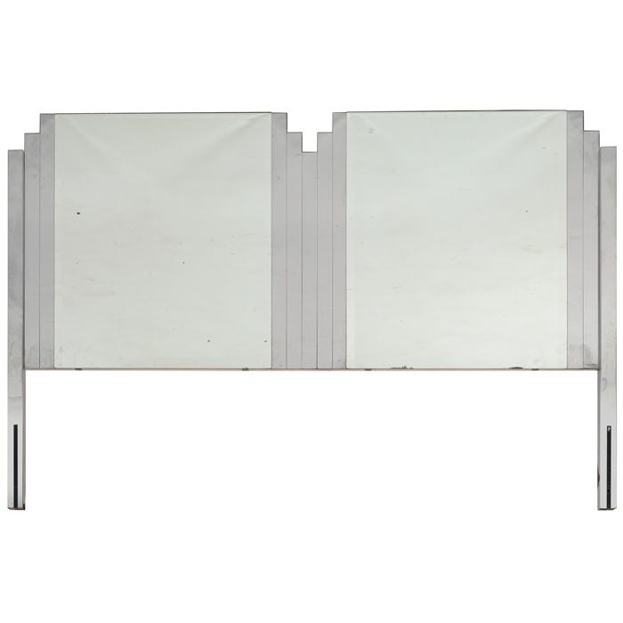 Appraisal: Ello headboard USA s queen size mirror glass over wood