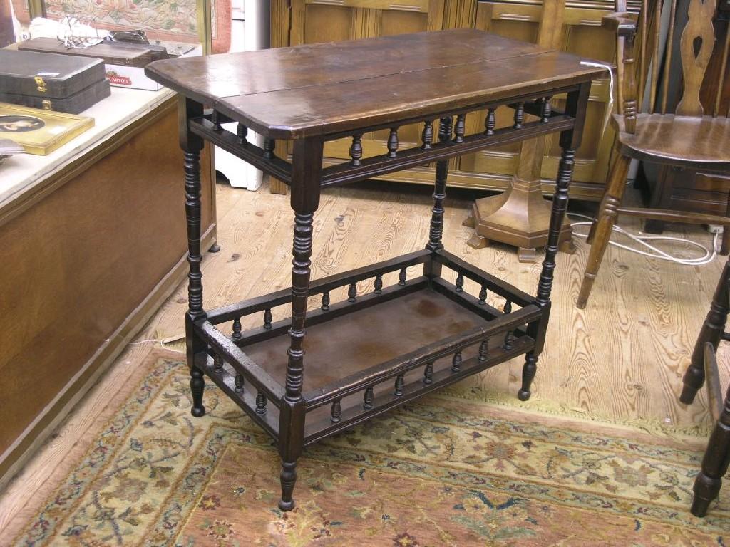 Appraisal: A Victorian stained beech side table rectangular-shape on bobbin-turned underframe