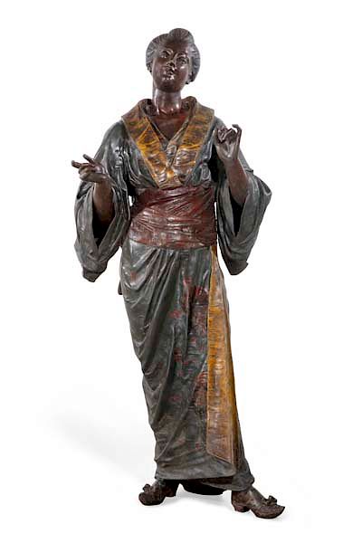 Appraisal: A French metal figure of a Japanese woman Masse A