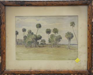 Appraisal: Five piece lot to include a watercolor of Florida Beach