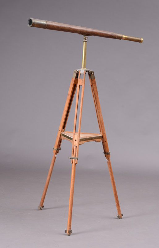 Appraisal: VICTORIAN BLEACHED MAHOGANY AND BRASS TELESCOPE INSCRIBED ' J J