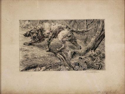 Appraisal: AFTER EDMUND OSTHAUS - AFTER A LONG SEARCH Etching on