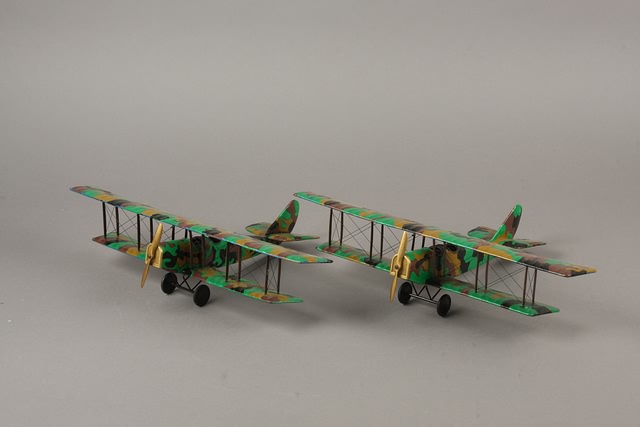 Appraisal: Lot of plastic WWI Biplanes painted with camouflage