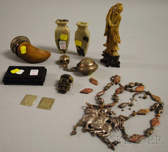 Appraisal: Eight Assorted Asian Jewelry and Decorative Articles including a silver