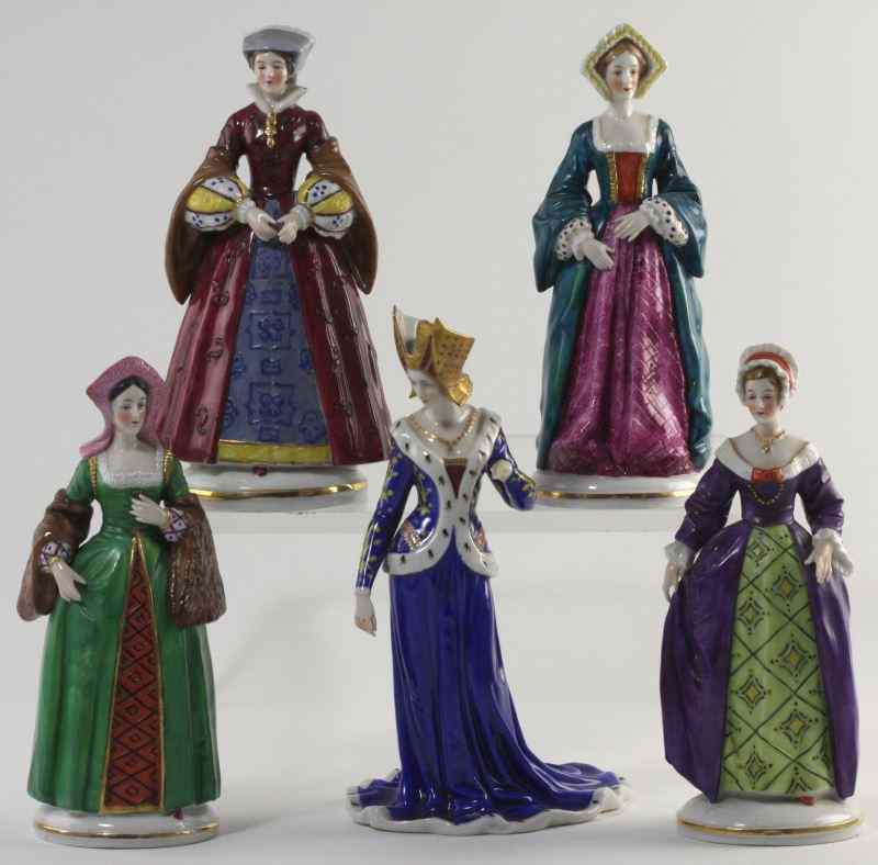 Appraisal: Five Antique Continental Porcelain Figuresto include Napoleon Josephine Anne De