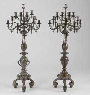 Appraisal: th c Continental bronze candelabra h Pair of late th