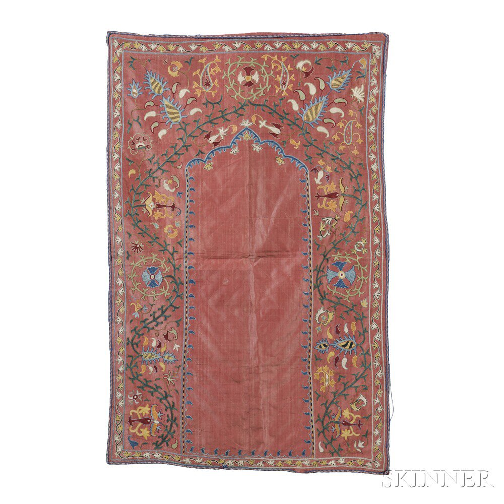 Appraisal: Shahrisyabz Silk Prayer Suzani Uzbekistan early th century the empty