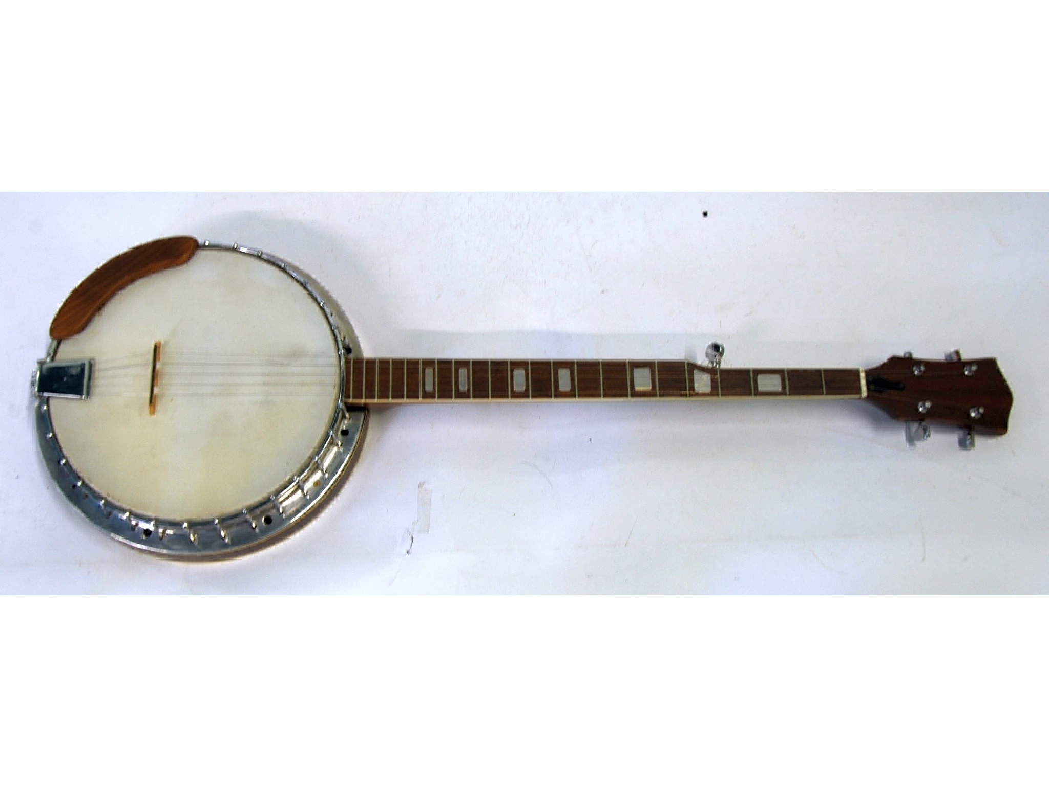 Appraisal: MODERN UNBRANDED FIVE STRING BANJO with steel reinforced neck fret