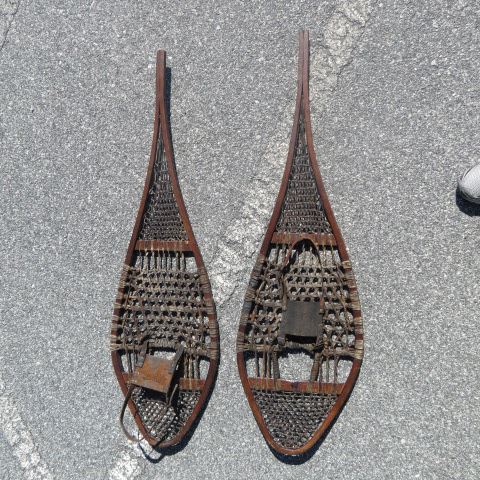 Appraisal: Pair of Wooden Snow Shoes a timely find