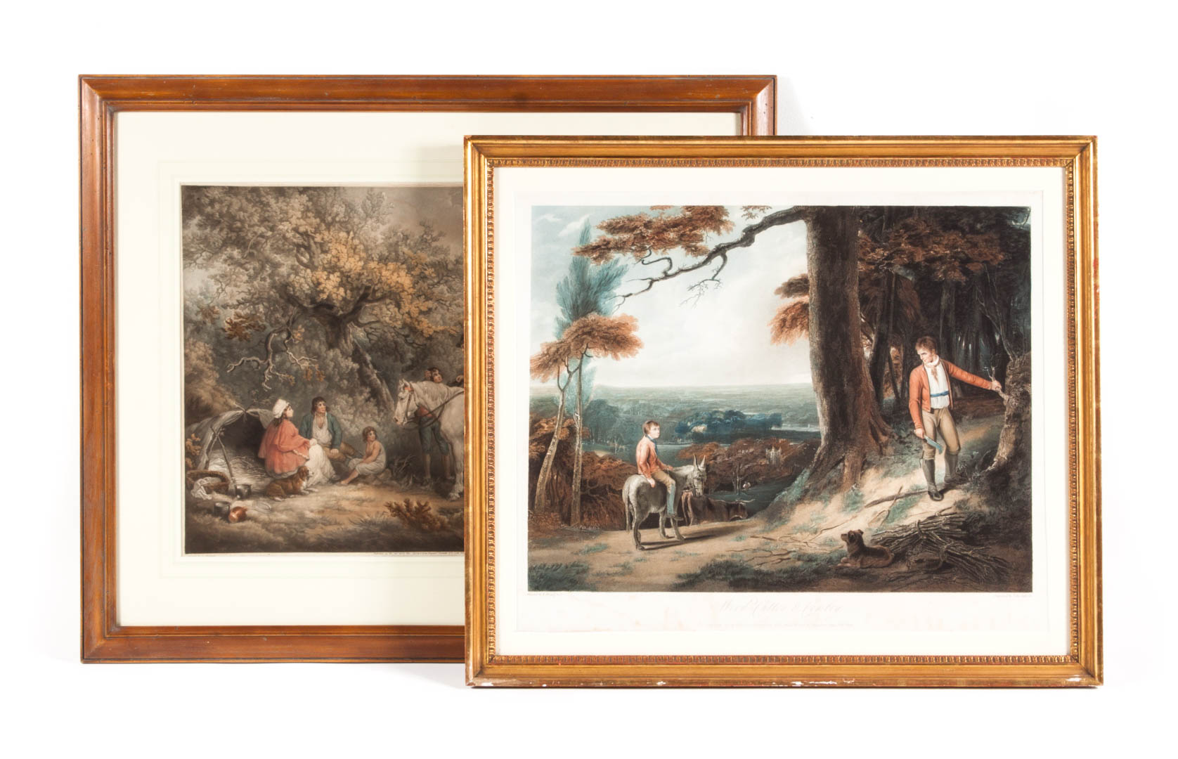 Appraisal: Two th c English hand colored engravings John Ogbourne Wood