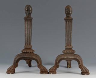 Appraisal: Pr Figural Andirons poss Southern Pair of th c iron