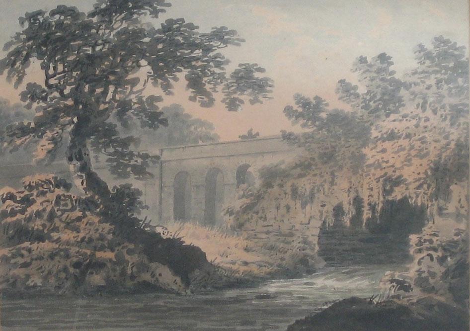 Appraisal: HENRY CAVE View of the old and new bridges on