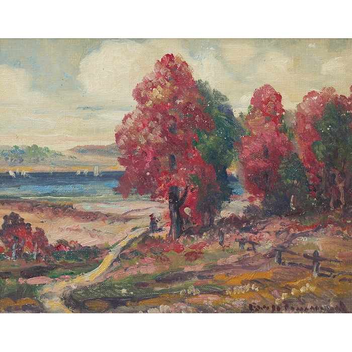 Appraisal: Edward J Finley Timmons American - Coastal Scene in Autumn