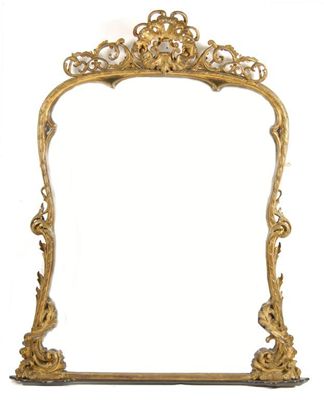 Appraisal: A th century giltwood and ebonised overmantel mirror the pierced