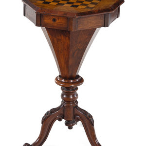 Appraisal: A Victorian Walnut Sewing Table th Century Height x width