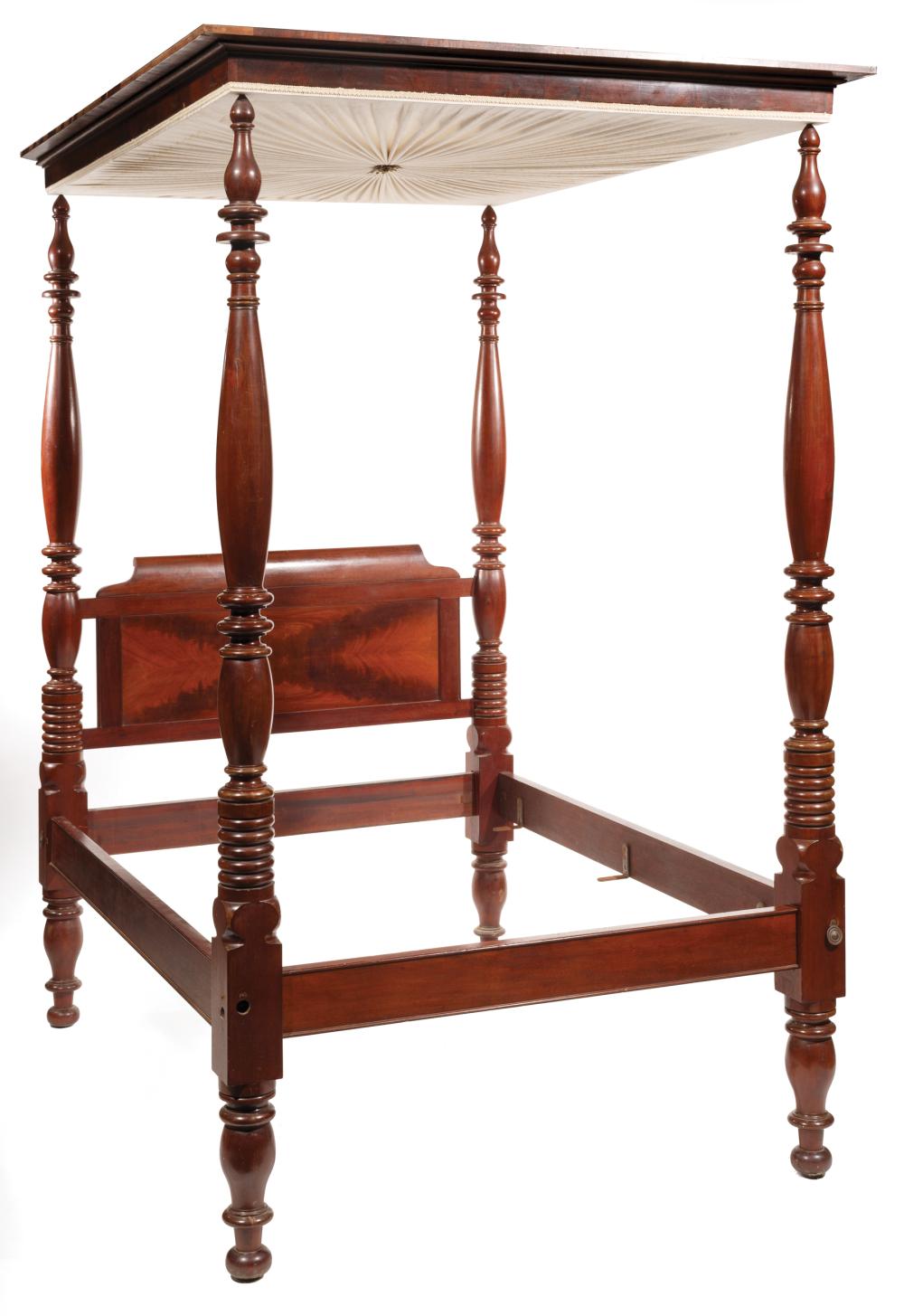 Appraisal: Fine Louisiana Mahogany Four Poster Bed c retains original tester