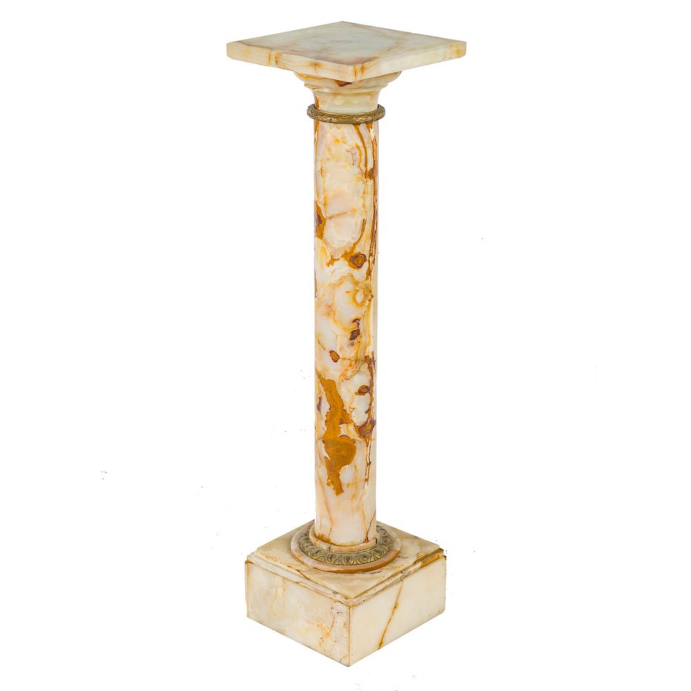 Appraisal: Continental onyx pedestal early th century in x in swivel