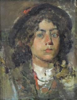 Appraisal: ESPOSITO Gaetano Oil on Canvas Portrait of a Boy Signed