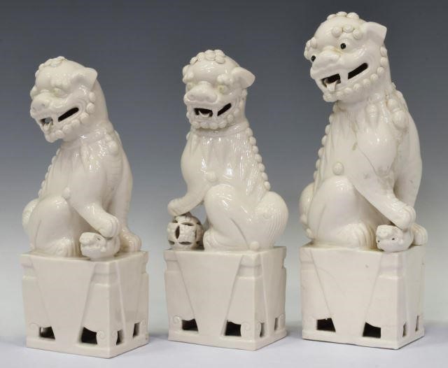 Appraisal: lot of Chinese blanc de chine porcelain foo lions dogs