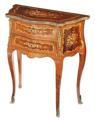 Appraisal: A rosewood and marquetry table en chiffonniere in Louis XV