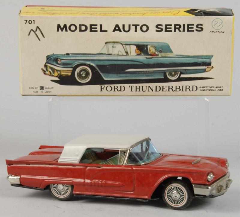 Appraisal: Tin Litho Ford Thunderbird Friction Toy Description Japanese Working Made