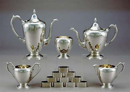 Appraisal: American sterling tea and coffee service coffee and tea pots