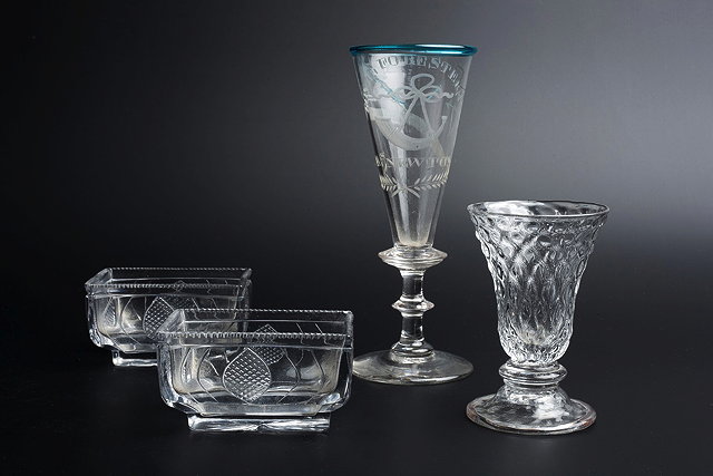 Appraisal: AN TH CENTURY JELLY GLASS with reticulated moulding cm high