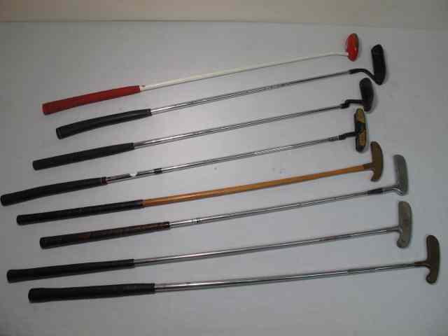 Appraisal: Eight assorted putter golf clubs Includes putters by Clark Wilson