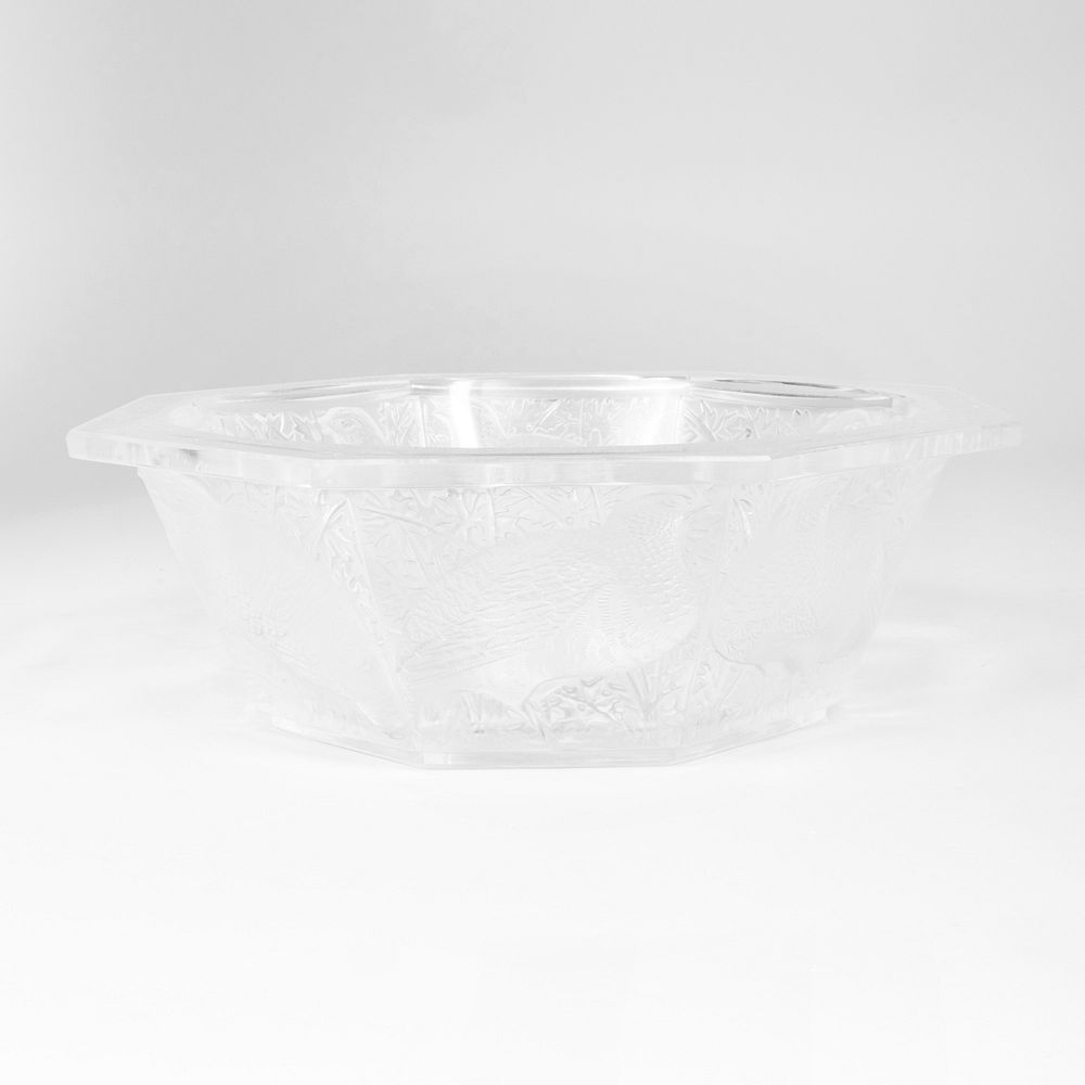 Appraisal: Lalique Glass 'Caille Perdrix' Bowl Signed in etch x in