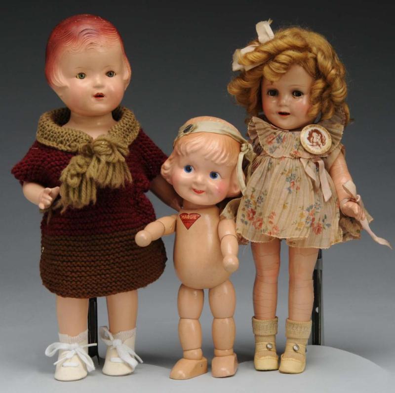 Appraisal: Lot of Composition Dolls Description American Ca s Unmarked Patsy-type