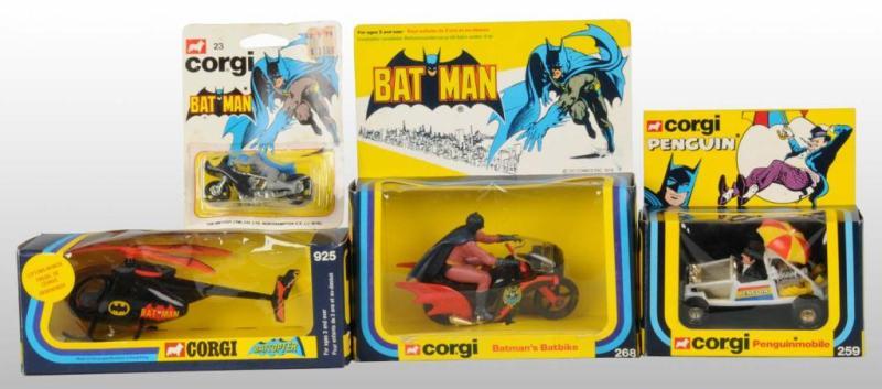 Appraisal: Lot of Corgi Batman Vehicle Die-Cast Toys Description Circa s