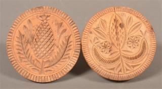 Appraisal: Two Pennsylvania th Century Butter Prints Each carved with a