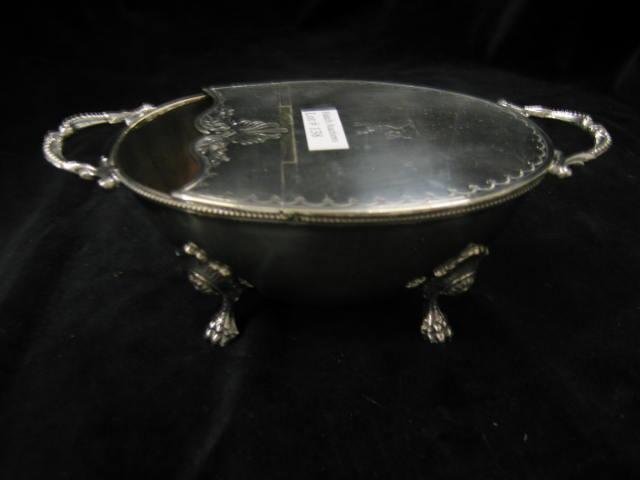 Appraisal: Victorian Silverplate Spoon Warmer oval footed crest on top handled