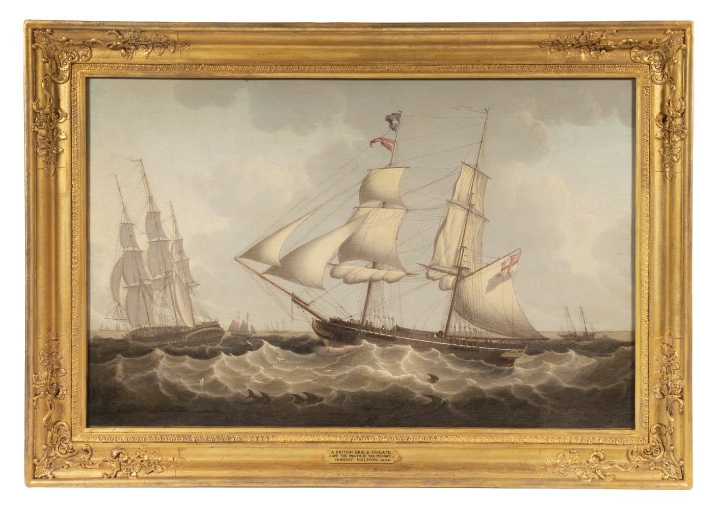 Appraisal: ROBERT SALMON MA UK - A British Brig Frigate off