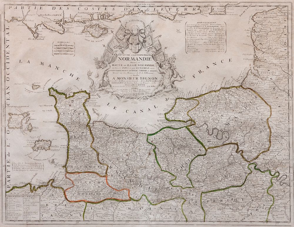 Appraisal: Map x inches Map Le Duche Et Normandie Divise en