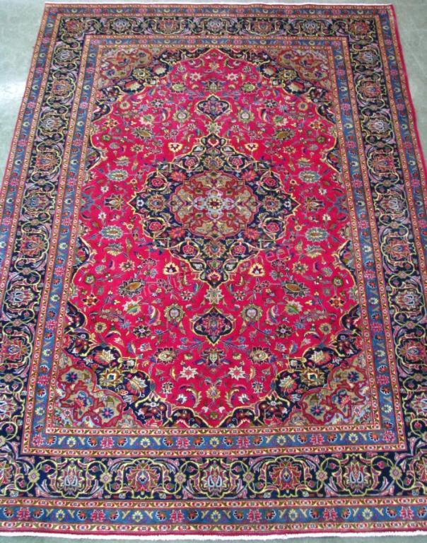 Appraisal: Handmade Semi-Antique Oriental Room Size Rug Mashad design red field