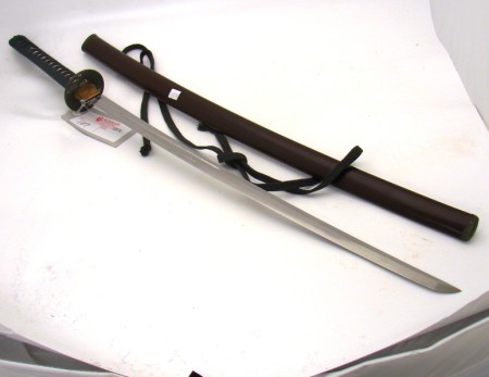 Appraisal: Japanese katana in length Double grooved blade grip fittings and