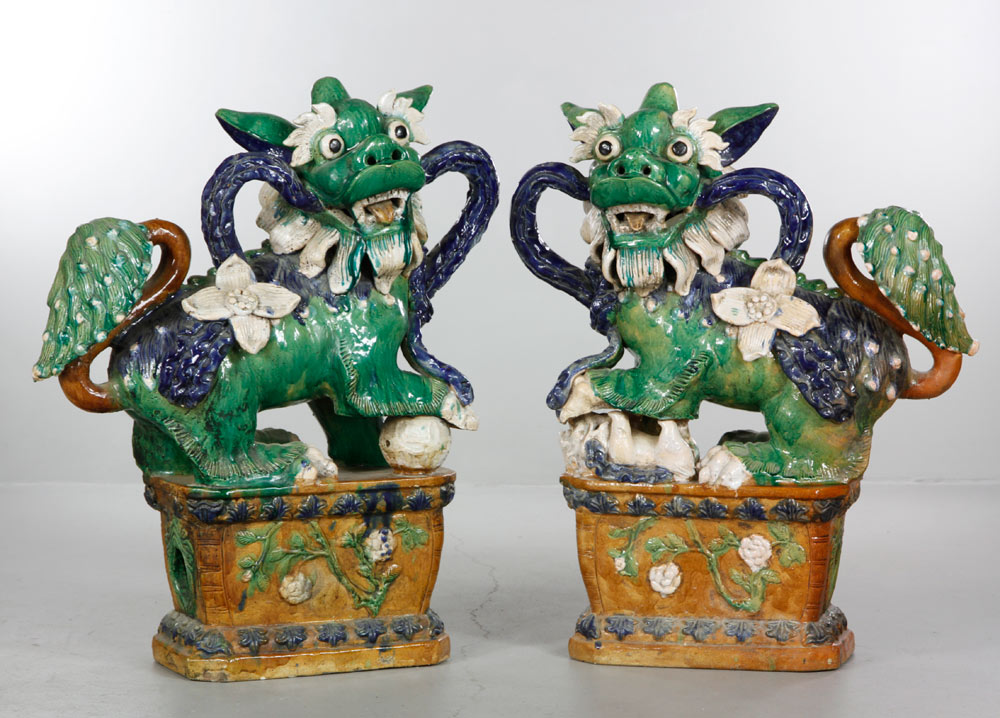 Appraisal: - Pair of Chinese Foo dogs Pair of foo dogs