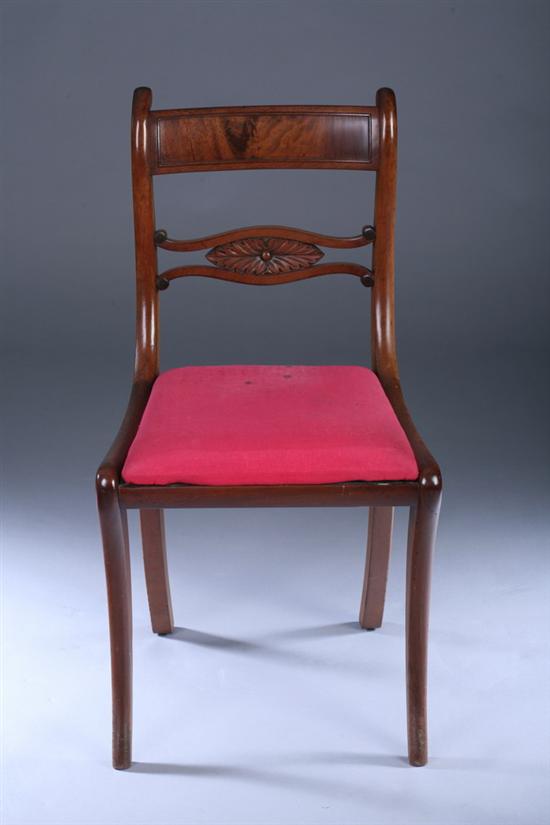 Appraisal: NEW YORK FEDERAL MAHOGANY SIDE CHAIR possibly from the workshop