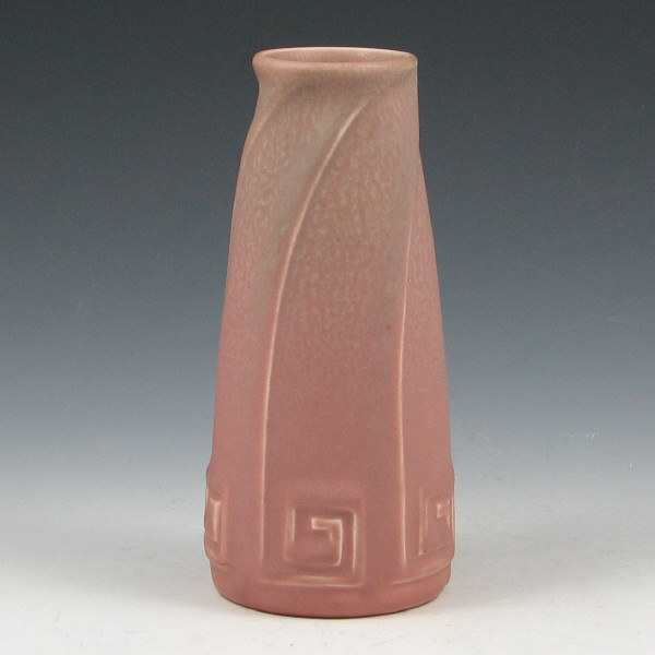 Appraisal: Rookwood Matte Green Pink Vase - Mint Rookwood Greek key