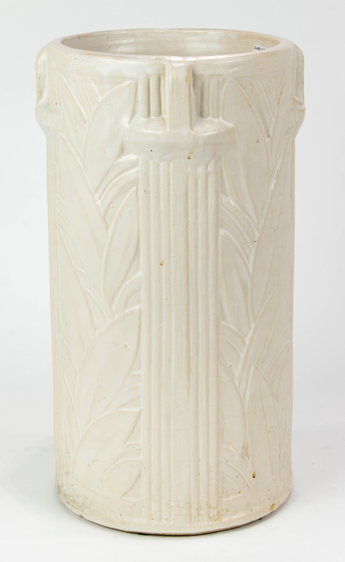 Appraisal: MCCOY POTTERY MATT WHITE UMBRELLA STAND McCoy pottery matt white