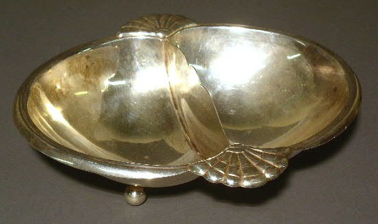 Appraisal: Sterling silver candy dish h x l x w