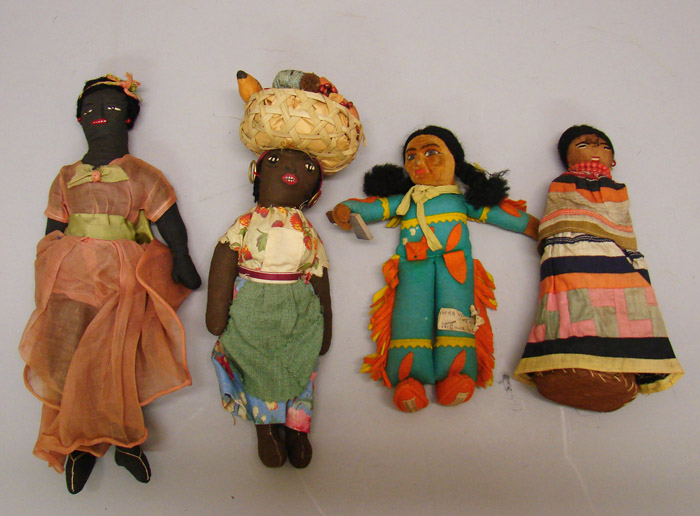 Appraisal: Lot Black cloth island dolls with either hand painted or