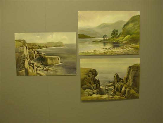 Appraisal: Keith Burtonshaw three watercolours of Wales Llanberis Lake St Govans