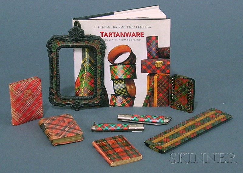 Appraisal: Eight Small Tartanware and Tartan-decorated Items comprising two Victorian tartanware