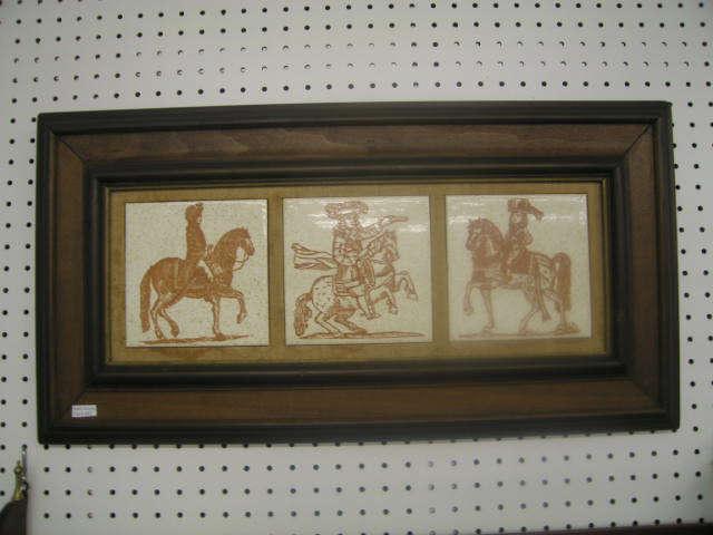 Appraisal: Framed Equestrian Tiles Italian Dancers