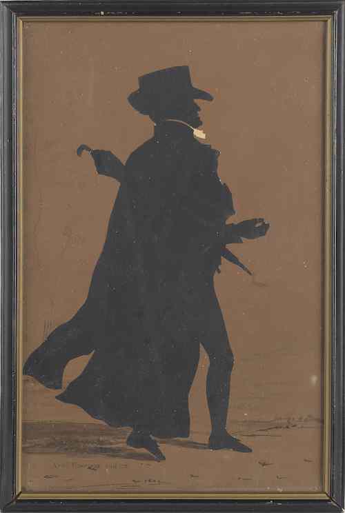 Appraisal: Auguste Edouart American French - pair of hollowcut silhouettes of