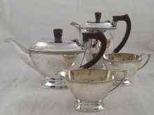 Appraisal: A four piece silver Art Deco tea set Sheffield comprising