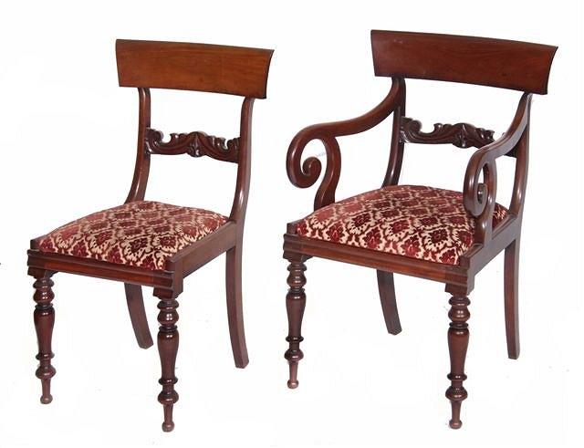 Appraisal: A SET OF SIX WILLIAM IV MAHOGANY DINING CHAIRS consisting